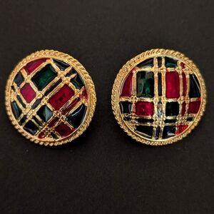 VINTAGE Elegant Gold and‎ Multicolor Earrings